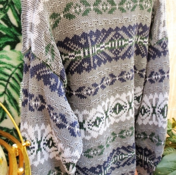 Vintage Gap cozy fair isle oversized chunky knit sweater 🌿 - Picture 3 of 3
